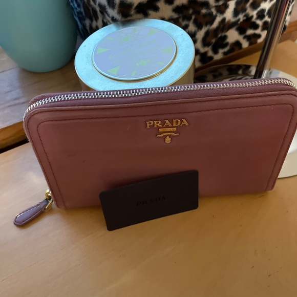 Prada Large Zip Wallet in pink Saffiano leather; EUC - Picture 5 of 16